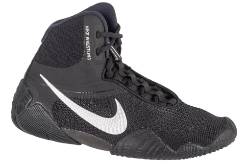 Nike Tawa Men's Wrestling Shoes (CI2952-001, Black/Black/Metallic Silver) Size 14