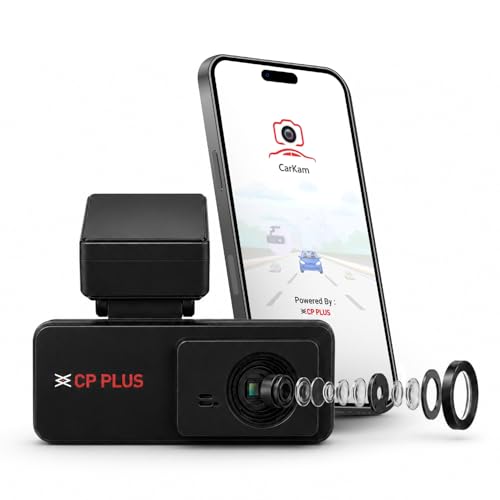 Image of CP PLUS Dash Cam for Car CP-F34 | 2K 3MP Full HD+ Front Dashcam with Built-in GPS | 137 Wide View Angle | Built-in Microphone | (AP Mode) WiFi | G-Sensor | WDR Night Vision | Supports 1TB SD Card