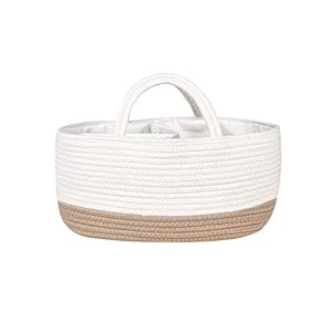 Mila Millie Baby Large Cotton Rope Diaper Caddy | Organizer Storage Bin for Nursery Essentials | Portable Bag for…