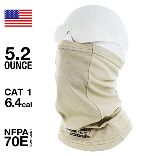 Benchmark Fr Flame Resistant Face Mask Neck Gaiter - Cat1 (Plain Face Gaiter - Beige) #TOP3