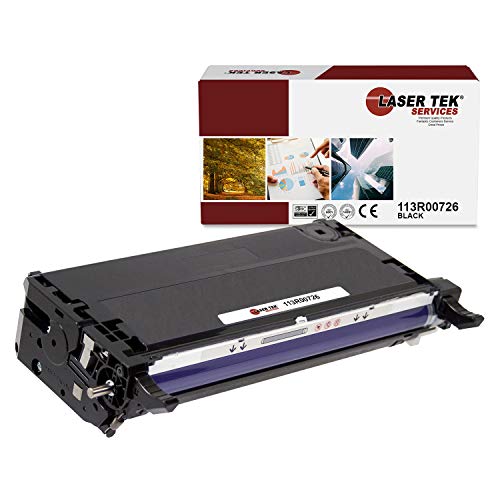 Laser Tek Services Compatible Xerox 6180 113R00726 Toner Cartridge Replacement for Xerox Phaser 6180 6180N 6180DN 6180MFP Printers (Black, 1 Pack) - 6,000 Pages