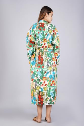 Image of Cotton Women Stylish Printed Kimono, Bath Robe,Night Wear Suit,Swim Wear, Night Dress, Beach Wear