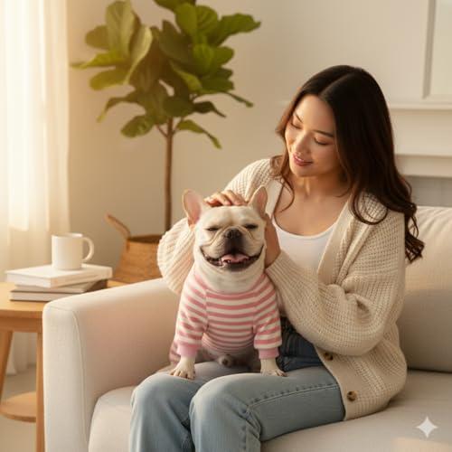 Suéter rayado para perros bulldog XL miniatura 4
