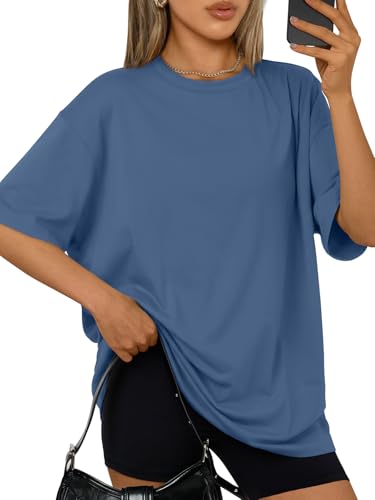 Image of Trendy Queen Womens Oversized T-Shirts Short Sleeves Workout Tops | Casual Summer Gym Tees Plus Size Fashion Clothes 2026