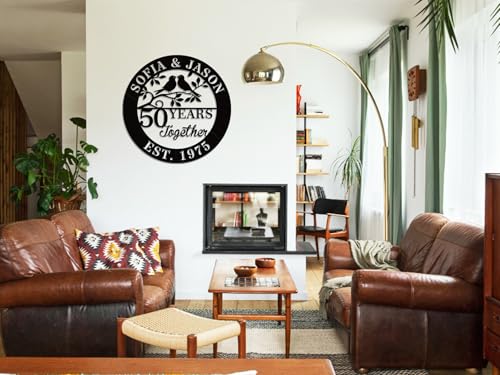 Personalized 50th Anniversary Gifts for Him | Unique Wedding Keepsakes for Couples | Custom Family Name Signs - Image 4