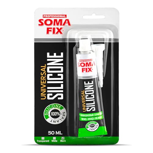 Black Silicone Caulk - Easy Squeeze Caulking Tube Silicone Sealant for Wood Kitchen Bathroom Sink Windows - Multi Purpose & Waterproof - 1.7 fl. oz (Black)