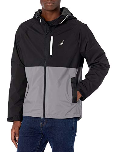 Nautica mens Men's Nautica Men s Colorblock Rainbreaker Jacket, Grey Shadow, Medium US