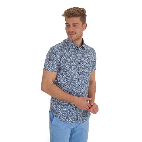 Chemise manches courtes imprimée homme légère | Chemisette casual à motif floral