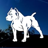 Pitbull Decal Sticker- Dog Size 5.5" x 5" inches - Left - I Love My Pit Bull - Car Truck Window Wall