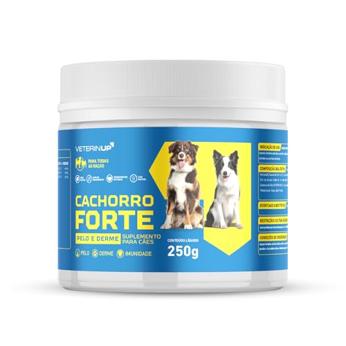Suplemento para Cães Cachorro Forte Pelo & Derme – Reduz Queda de Pelos, Cuida da Pele, Digestão e Energia