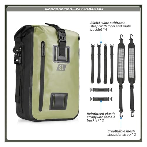 Bolsas Asiento Motocicleta impermeable 8L/15L/30L para sillín 6