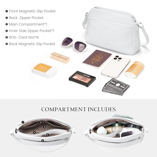 Image of befen Anti-theft Crossbody Bag for Women Genuine Leather, Small Cross Body Shoulder Handbags with RFID Card Slots