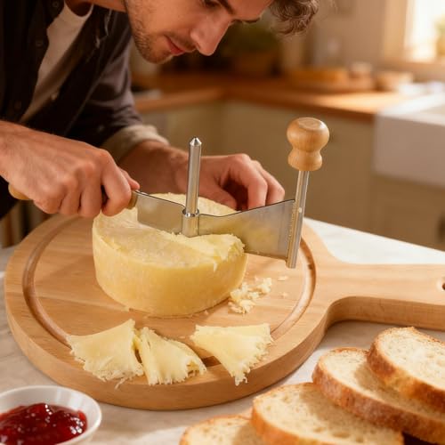 Rueda ralladora de queso con quitacorazón para repostería hogareña 4