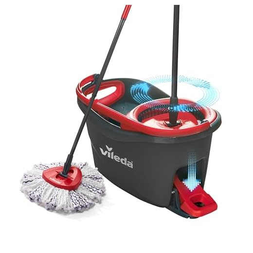 Vileda Turbo 3in1 – Complete roterende mopset met emmer met pedaalpers, Telescopische steel 85-123 cm, Microvezelpad 3in1, Meerkleurig 1 stuk, Duurzaam schoonmaaksysteem, Vileda love it clean