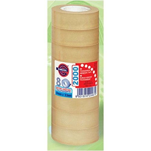 Lot De 8 Rouleaux De Ruban Adhésif Transparent Q-Connect - 33 M X 19 Mm - Économique Et Résistant Pour Bureau Et Maison