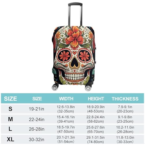 Housse anti-poussière lavable et crâne de sucre pour valise extensible de taille S