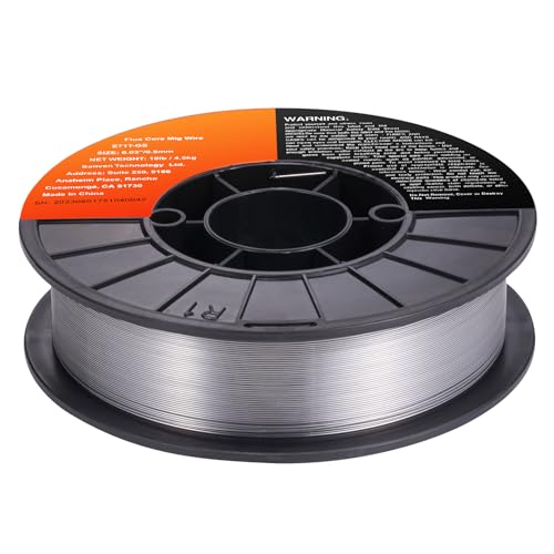 Happybuy Flux Core Welding Wire, E71T-GS 0.030-inch 10LBS, Gasless Mild Steel MIG Welding Wire with Low Splatter for All Position Arc Welding and Outdoor Use