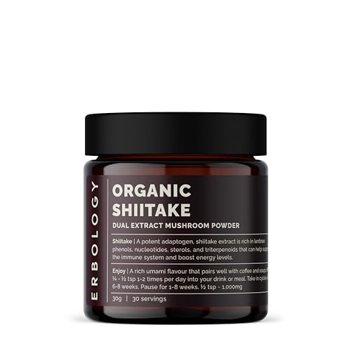 Polvo orgánico de extracto dual de Shiitake 30 porciones