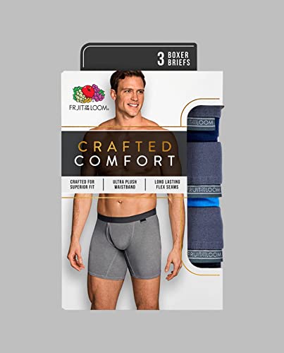 Fruit of the Loom Mens Crafted Comfort Boxer Briefs 3 Pack, S, Assorted4