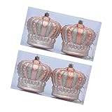 GMBYLBY 4 Stück Kronenförmige Hängende Ornamente Bruchsichere Weihnachtskugeln Dekorationen Für Weihnachtsbaum Kranz Verzierungen Königliche Weihnachtsdekoration