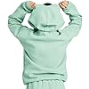 Men's Hoodie with Eye Mask Built In, Airplane Mode Travel Hoodie, Casual Fashion with Hidden Pockets Sweatshirt Pullover Light Green #3
