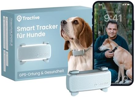 Tractive GPS Tracker Hund | 2025 Edition | Live-Ortung | Weglaufalarm | Aktivitätstracking | Gesundheitswarnungen | Bellverhalten | Empfohlen von Martin Rütter (Mint)