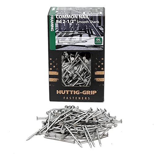 Huttig-Grip 2-1/2 in Framing Common Nail 8d Size, Outdoor Galvanized...