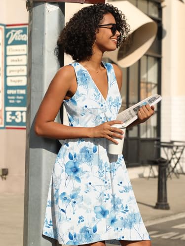 Image of CATHY 2026 Womens Casual Dress Summer Sleeveless Dresses V Neck Wrap Sexy Sundress with Pockets S-2XL