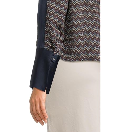 Vince Camuto Women's Crew Neck Extended Shoulder Long Sleeve Blouse with Wide Cuff4