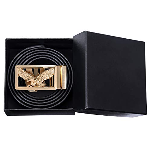 Barry.Wang Mens Belts Leather Ratchet Automatic Buckle Slide Click 1 3/8" Designer Dress Fashion Classic Casual Work Business