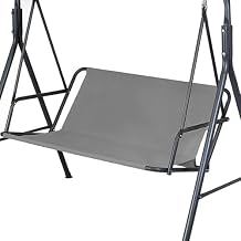 Swing Seat Cover Replacement, 600D Heavy Duty Oxford Waterproof Chair Bench Replacement Cover Outdoor Swing Cushion Cover for 2/3 Seater Patio Garden Swing ChairSize66x22x22inch,ColorGray