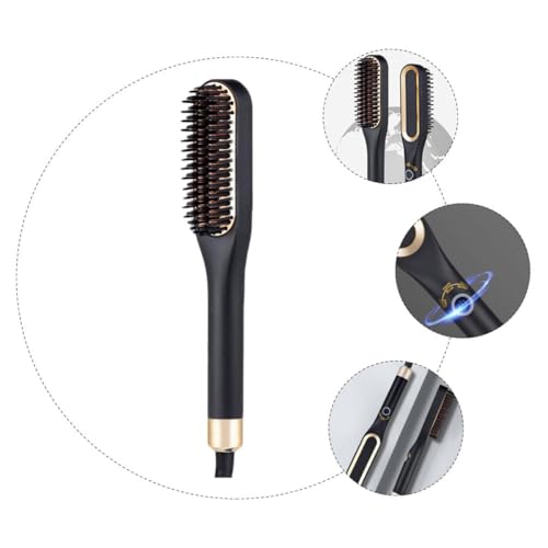 Plancha de Pelo Mini para Hombre, Peine Eléctrico para Alisado de Barba con 3 Niveles de Calor, Herramienta Portátil para Estilizado de Cabello Corto, Enchufe Estándar EE.UU. miniatura 3
