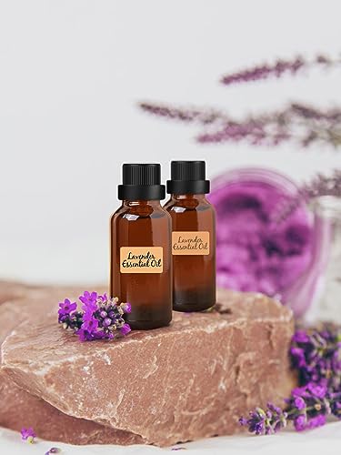 Furuising 10 Stück 30ml Tropfflasche, Braunglasflasche, Wiederverwendbar Glasflaschen, Braune Flaschen mit 20ml Spritze, Trichter, Etikett für Ätherische Öle Parfüm Körperöl