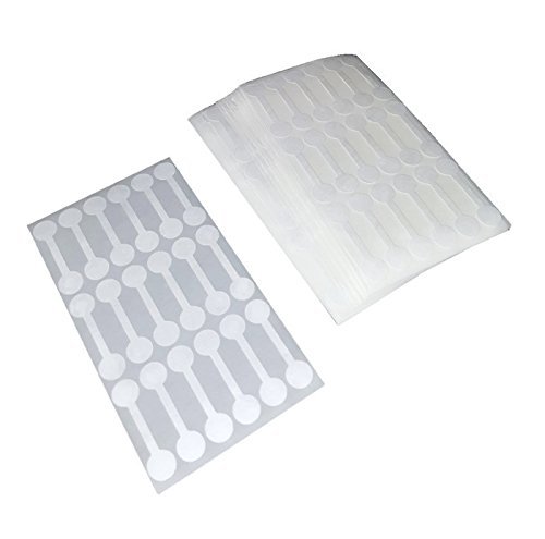 500-Pack Tyvek Self-Adhesive Jewelry Tags - Dumbbell Shape, Silver Tone, For Pricing & Identification - View #2