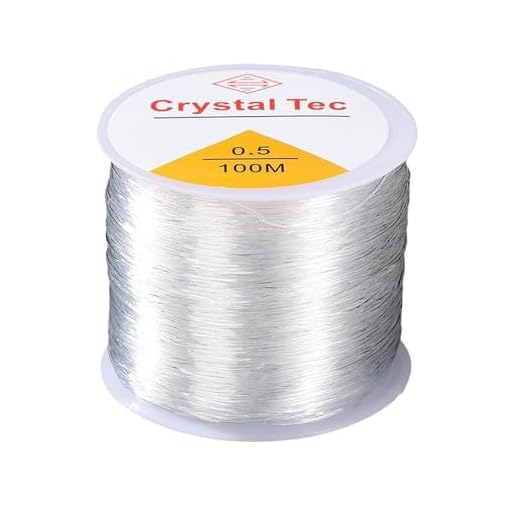 0.5mm Clear Elastic Crystal Cord - Transparent Round Rubber String for DIY Beaded Bracelets & Jewelry Making