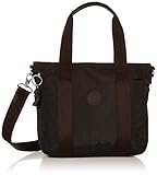 Kipling Women's Asseni Mini Tote, Compact Lightweight Everyday Purse, Nylon Shoulder Bag, Black Noir