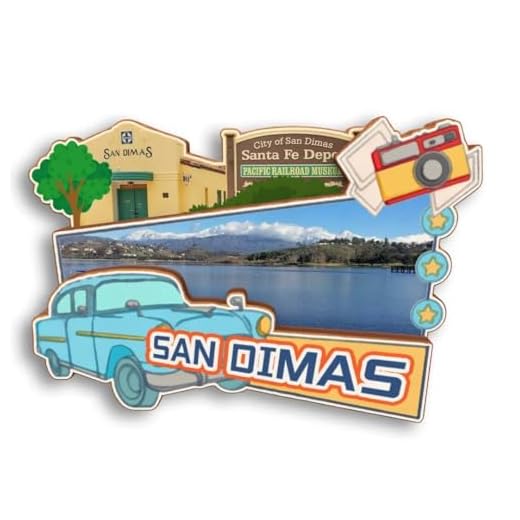 San Dimas Californa USA - Imán 3D para nevera, madera, recuerdo, recuerdo, decoración de pizarra blanca