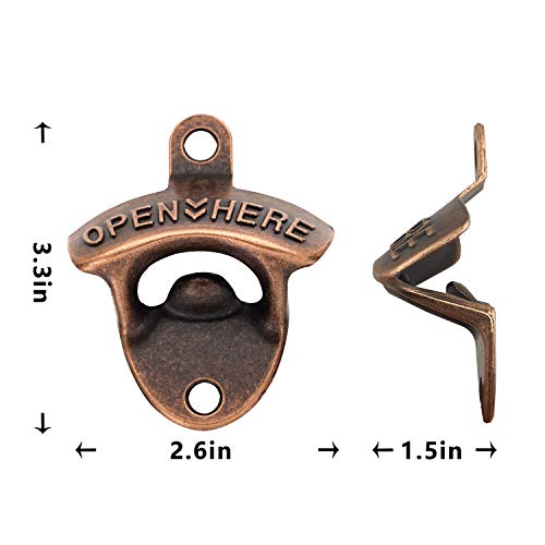 15Pcs Latest Wall Mounted Bottle Openers For Vintage Rustic Bar Or Restaurant Vintage Rustic Bar Or Restaurant Vintage Beer Bottle Opener Suitable For Bars Ktv Hotels Homes(Red Copper, 15) #TOP3