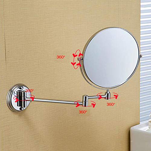 Miroir de courtoisie de maquillage grossissement 3X mural argenté 6"