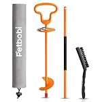 Petbobi Dog Tie Out Stake for Large Dogs Up to 220 lbs – Heavy Duty Dog Yard Stake for Outside – Easy to Install & Remove Dog Anchor, Portable Rust-Proof Dog Ground Stake with 360° Swivel, Orange