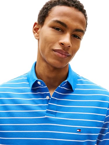 Image of Tommy Hilfiger Men's Short Sleeve Polo Shirts in Classic Fit with Stretch and Organic Pique Cotton