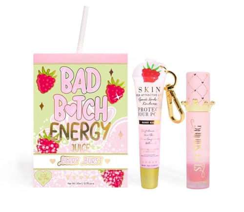 Bad B Energy Lip Care Set Lip Conditioner and Lip Oil Hydrating and Nourishing Treatment for Dry Lips- Berry Burst