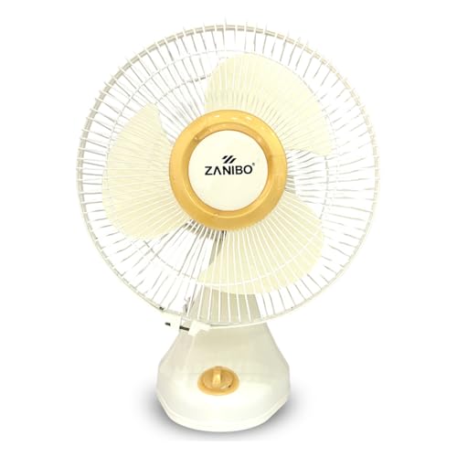 Image of Zanibo Table Fan 400 MM | Table Fans For Home & Office | Aerodynamically Balanced Blades| Aluminum Motor | 2100 RPM High Air Delivery | 3-Speed Control |1-Yr Warranty (I-Cool-1200), White
