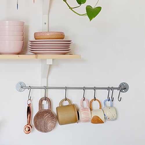 NACAIKJ 20Pcs S Hooks for Hanging Hooks S-Hooks Small Stainless Steel Black S Hooks S Shaped Hooks Kitchen Hooks Black Metal Butchers Hooks for Kitchen Utensils Plants Light Bird Feeders