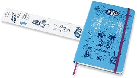 Moleskine Weekly 18 Month Diary Alice in Wonderland Limited, Academic Diary 2019/2020 with Hard Cover and Elastic Closure Large Size 13 x 21 cm, 208 Pages, Blue