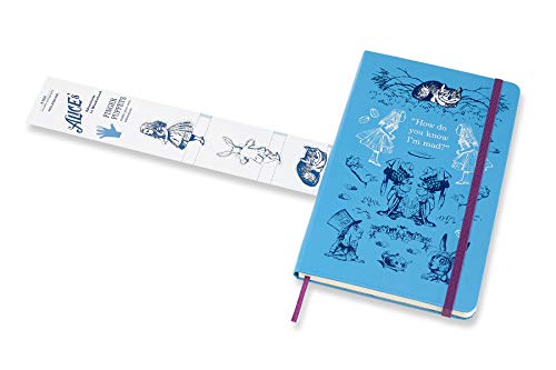 Moleskine Limited Edition Alice In Wonderland 18 Month 2019-2020 Weekly Planner, Hard Cover, Large (5" X 8.25") Blue #TOP5