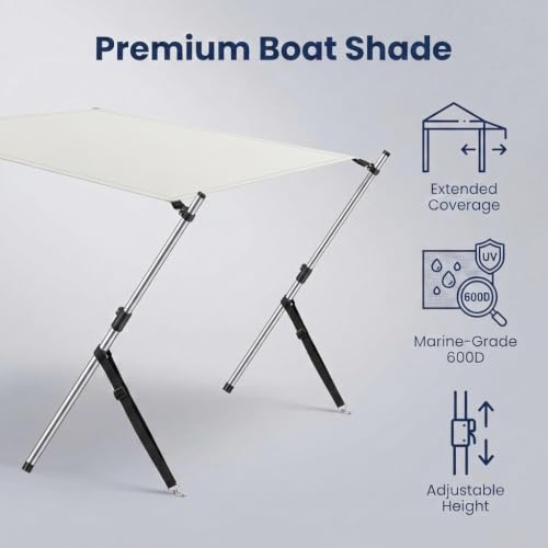 T Top Boat Sun Shade Extension Kit Adjustable Telescopic Poles Sun Shade by BESTMAN MARINE - Used condition - Image 3