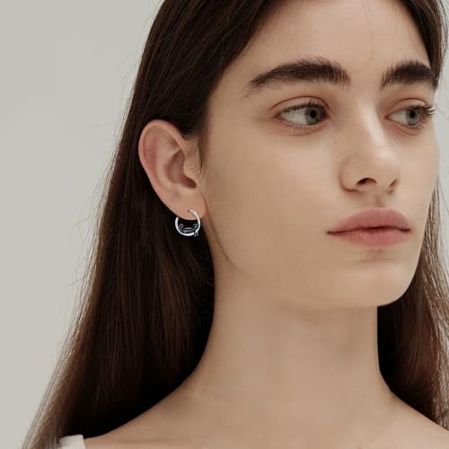 Boucles d'oreilles panda hypoallergéniques en argent 925 - 4