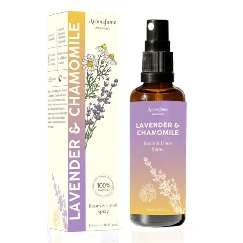Lavender & Chamomile Room, Linen & Pillow Spray by Aromafume | 100ml/3.38 fl oz | with Pure Lavender Essential Oil | Aromatherapy Spray for Relaxation | Air Freshener