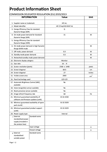 HP 27mq, 27 Inch QHD 2k (2560x1440p) 300 Nits, HDMI, VGA, Ontspiegeld (1F2J9AA) - Afbeelding 8